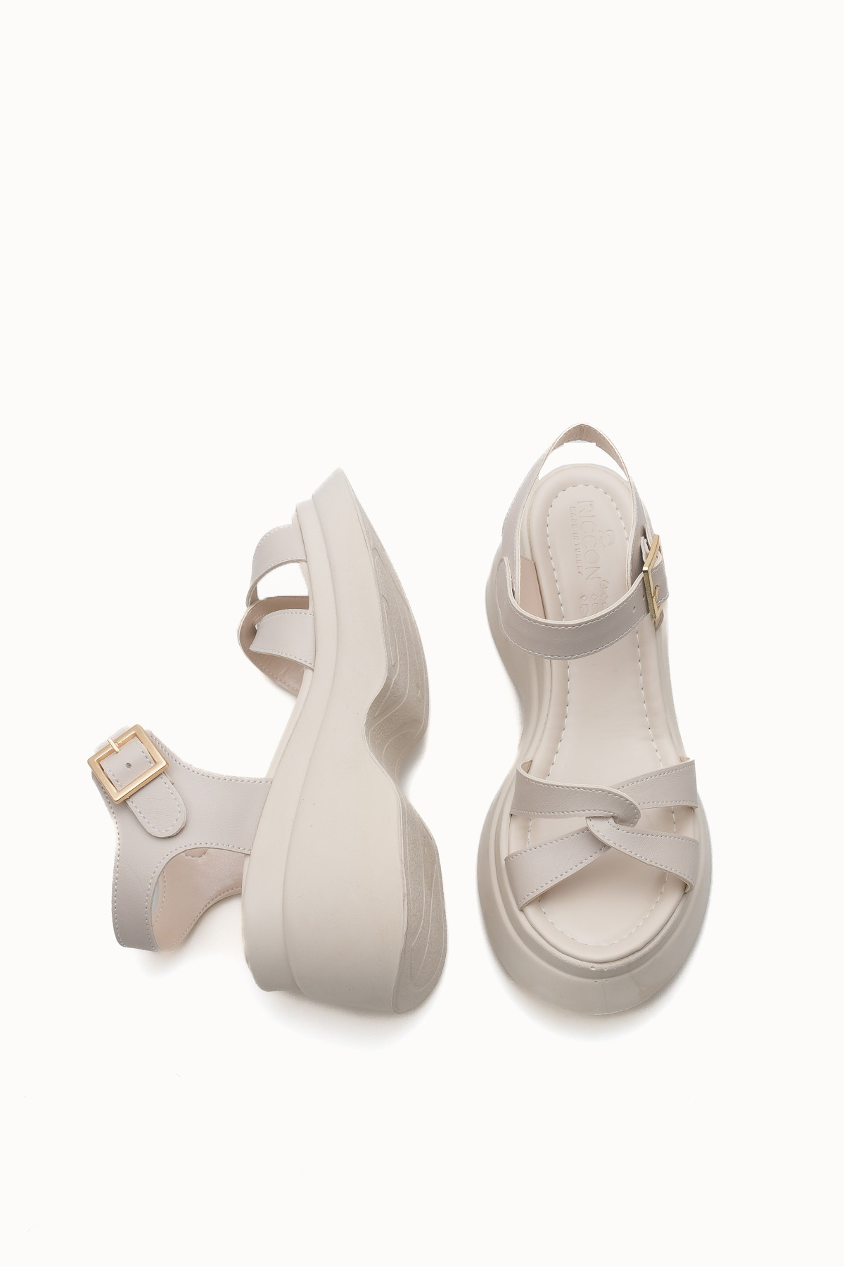 Riccon  Kadın Sandalet 0012919 Bej - Görsel 5