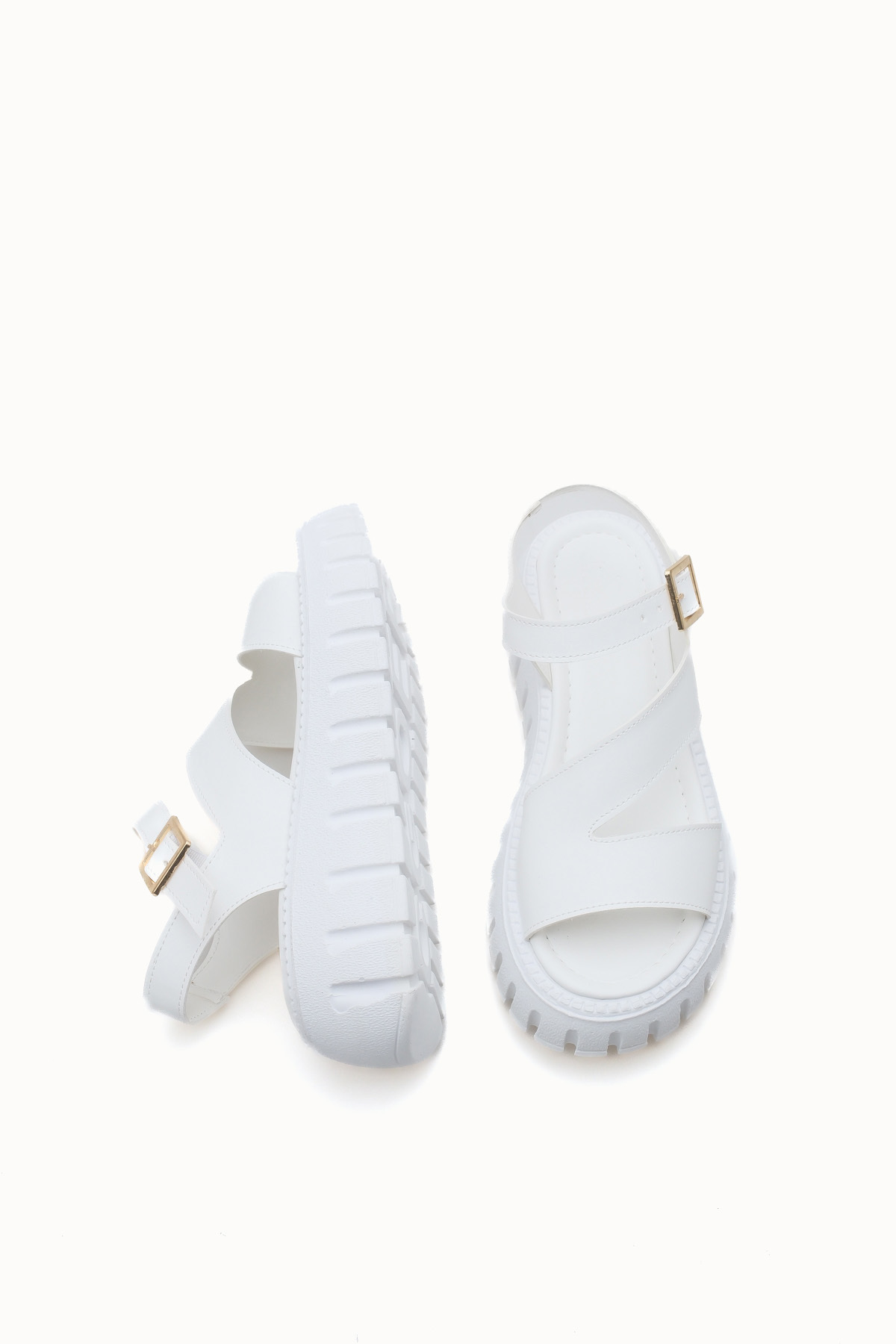 Riccon  Kadın Sandalet 0012607 Beyaz - Görsel 5