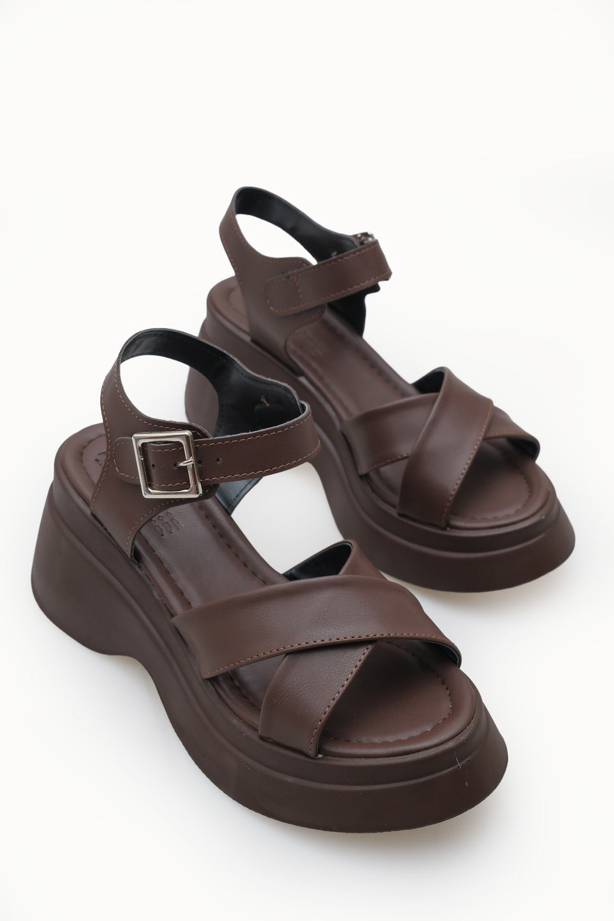 Riccon  Elysthara Kadın Sandalet 00129021 Kahverengi - Görsel 4