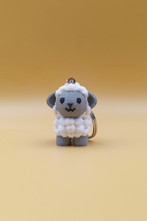 Rodopiva Örgü Desenli Koyun Anahtarlık (Plastik)