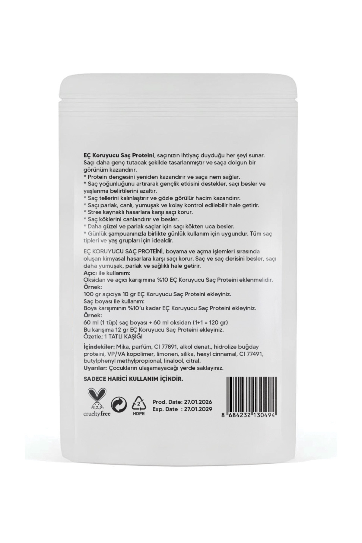 EÇ KORUYUCU SAÇ PROTEİNİ 50 gr — eç koruyucu protein — تصویر 2 از 2