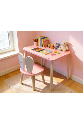 hepeğitim Ahşap Ders Çalışma Masası - Çocuk Aktivite Masası