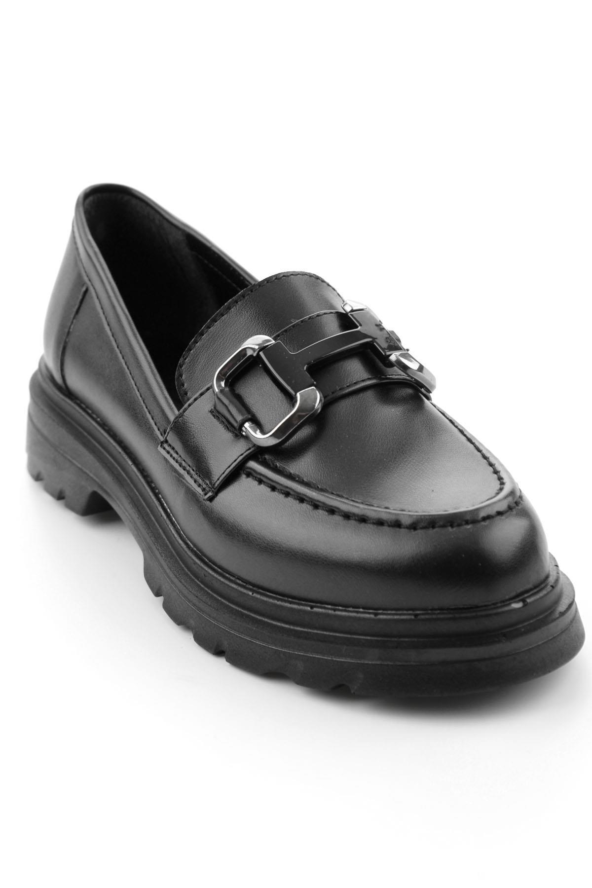 Bambi Siyah Kadın Loafer Ayakkabı K01997011109 görsel 2