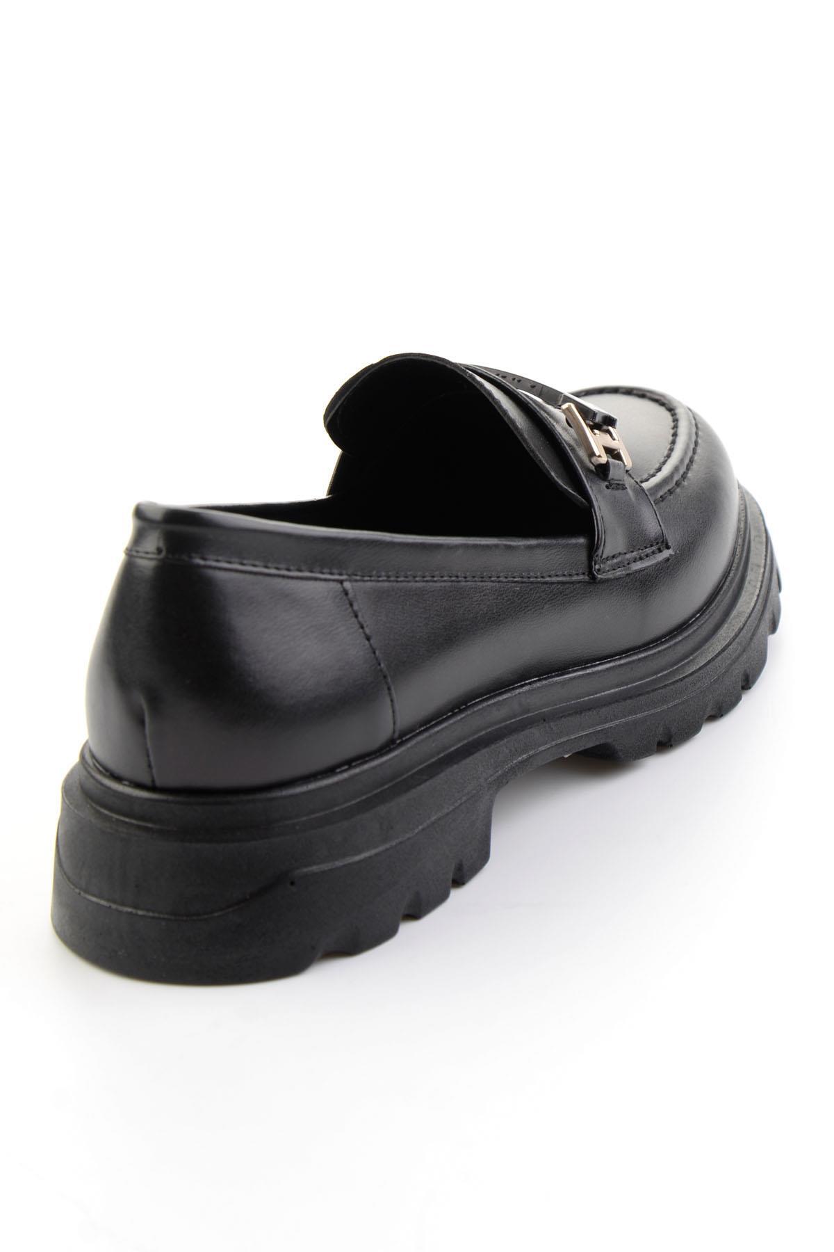 Bambi Siyah Kadın Loafer Ayakkabı K01997011209 görsel 3