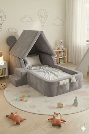 SABY Bebekler ve Çoçuklar İçin Tedy 70 x 130 Yataklı Modüler Sünger Oyun Park...