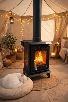 DT DEFNE TASARIM DT Çoba Mini Pelet Sobası Kamp Sobası Çadır Sobası Pelet