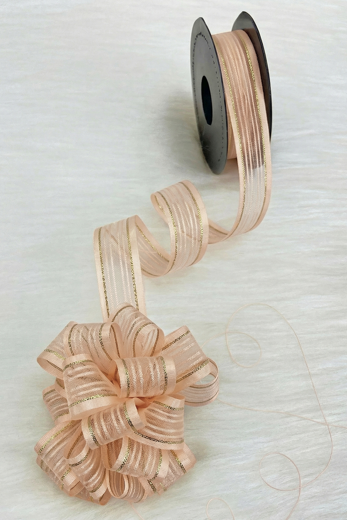 Drawable Chiffon Ribbon Kitten Gold Sim 2.5cm 20mt, Bridal Bundle Dowry Engagement Gift Party Decoration