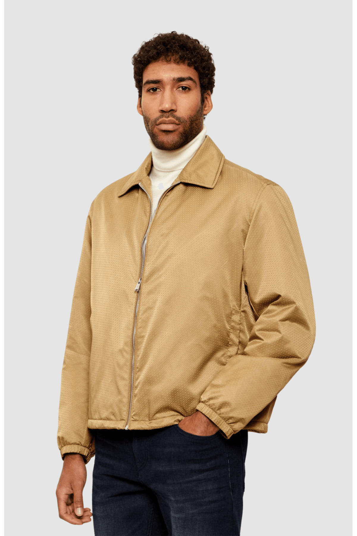 باس پیراهن مردانه آستین بلند یقه گرد ضد آب معمولی 50553641-252 بژ