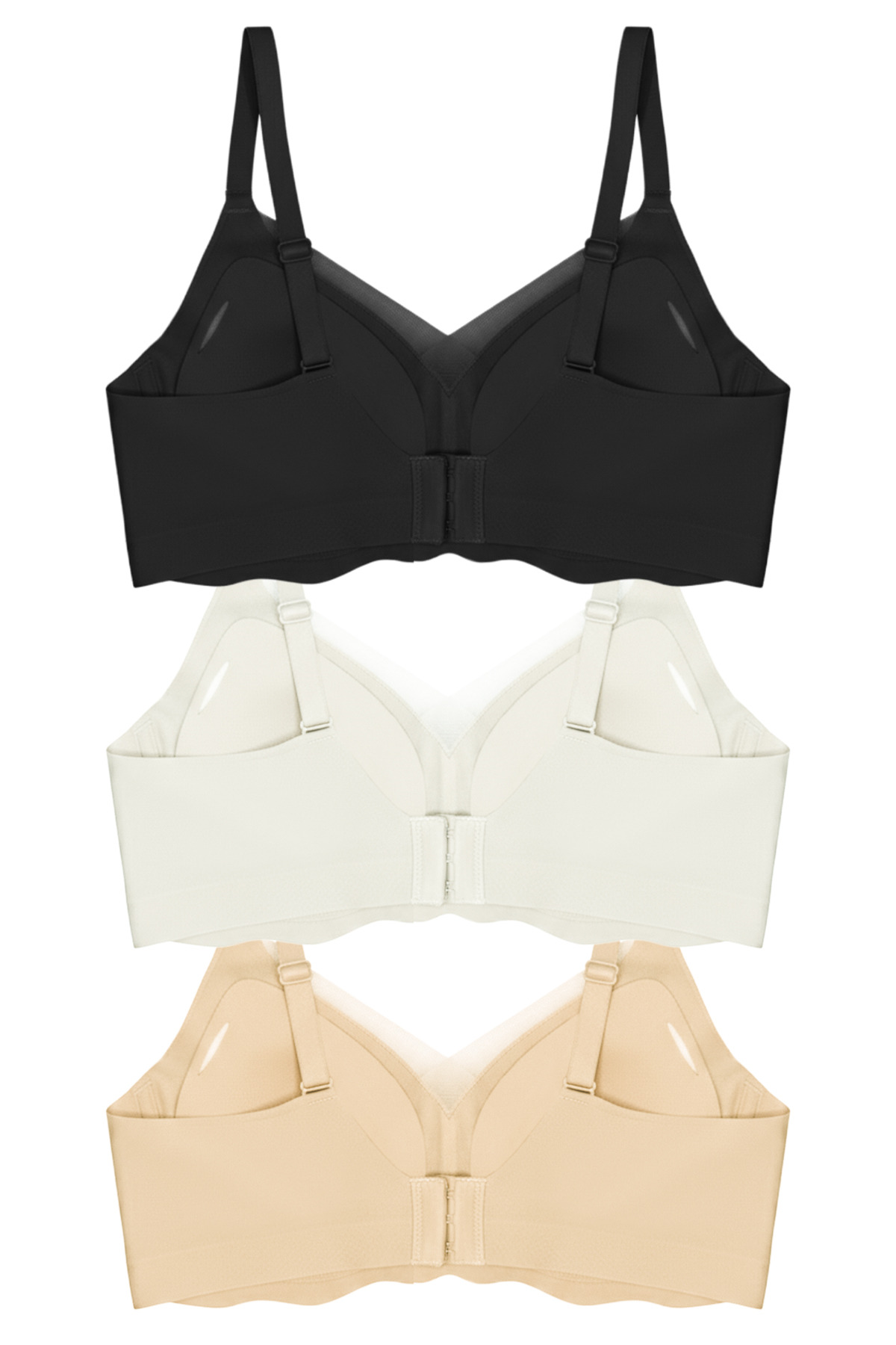 Cottonhill Seamless Bra - Touch | Lazer Kesim Dikişsiz Tül ve Dalga Detaylı Balensiz Kadın Sütyen 3'lü Paket görsel 2