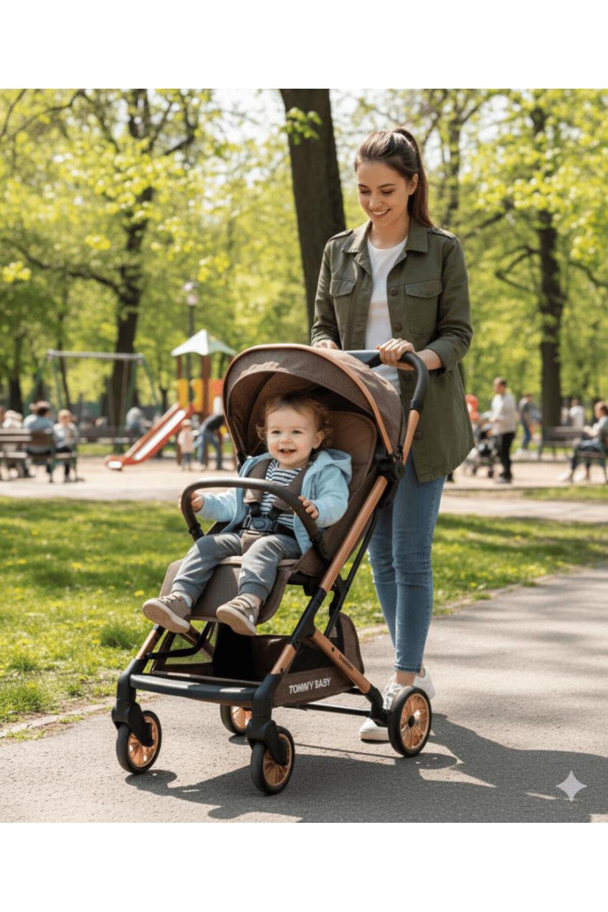 Tommybaby Quantum Kabin Bebek Arabası Kabin Boy Bebek Arabası Pedli Katlanabilir Yağmurluk Hediye fotoğrafı 4 (önizleme)