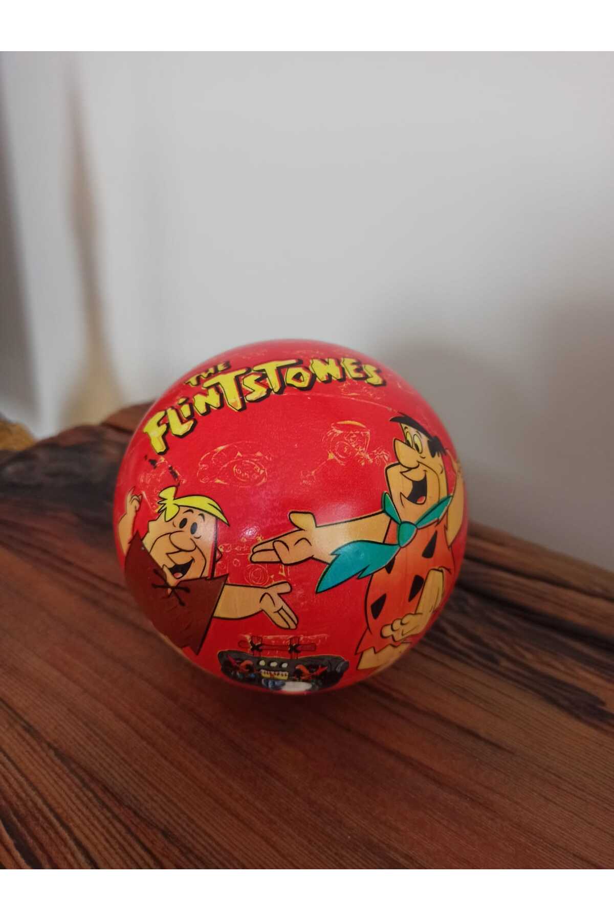 Hureggo vintage ''80'ler The Flintstones Taş Devri' yumuşak plastik top & 12 cm çap fotoğrafı 3 (önizleme)
