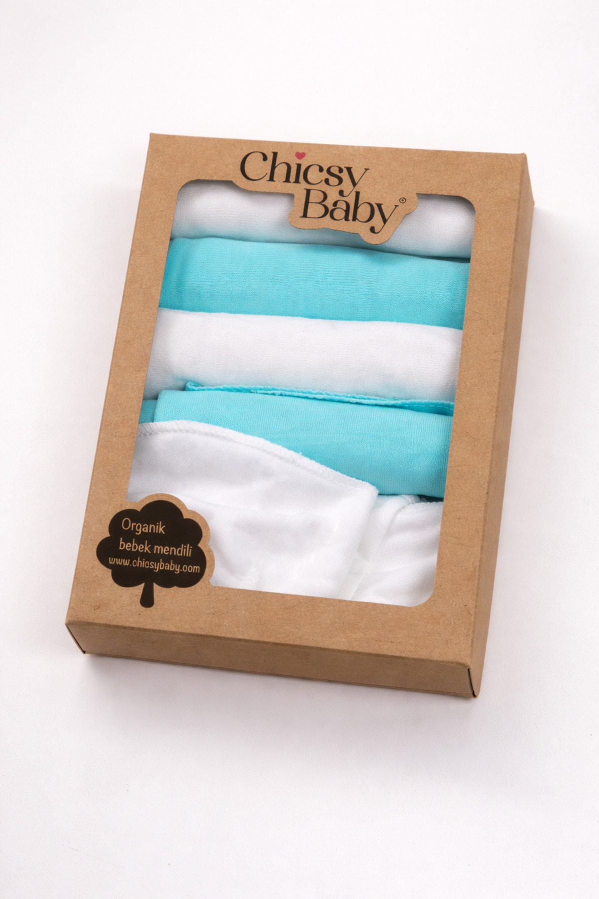 Chicsy Baby %100 Pamuklu Bebek Ağız Mendili 2 çift Takım Eldiven Yumuşak Yenidoğan Set fotoğrafı 5 (önizleme)