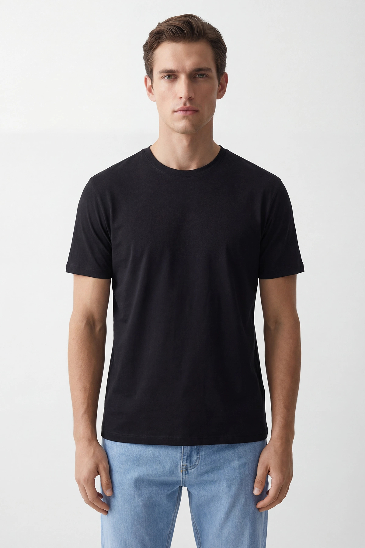 Men's Basic T-Shirt 100% Cotton Fit Mould Casual Sports T-Shirt