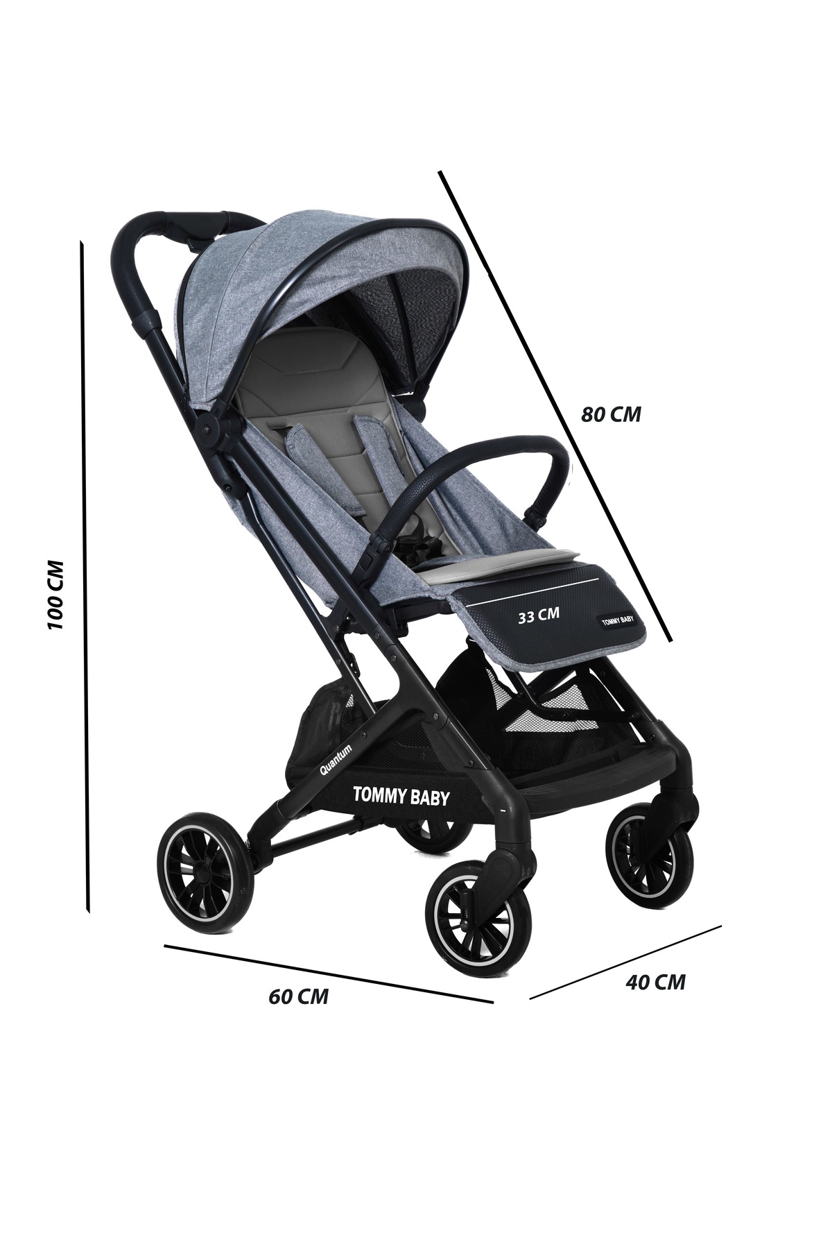 Tommybaby Quantum Kabin Travel Bebek Arabası Kabin Boy Bebek Arabası Pedli Katlanabilir Yağmurluk Hediye fotoğrafı 5 (önizleme)