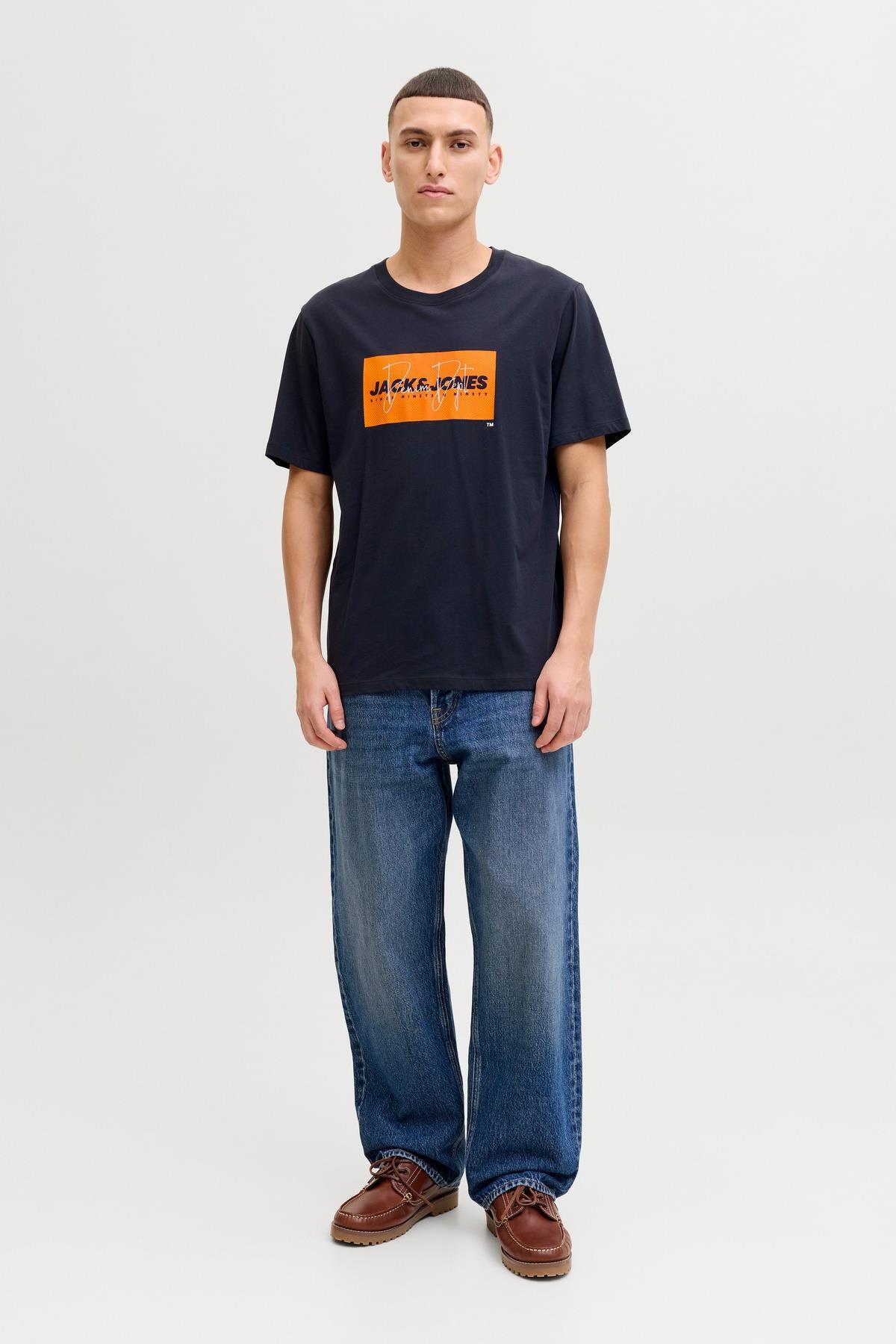 Jack & Jones  Erkek Gögüs Logo Baskili Tisört - Cole - Görsel 7