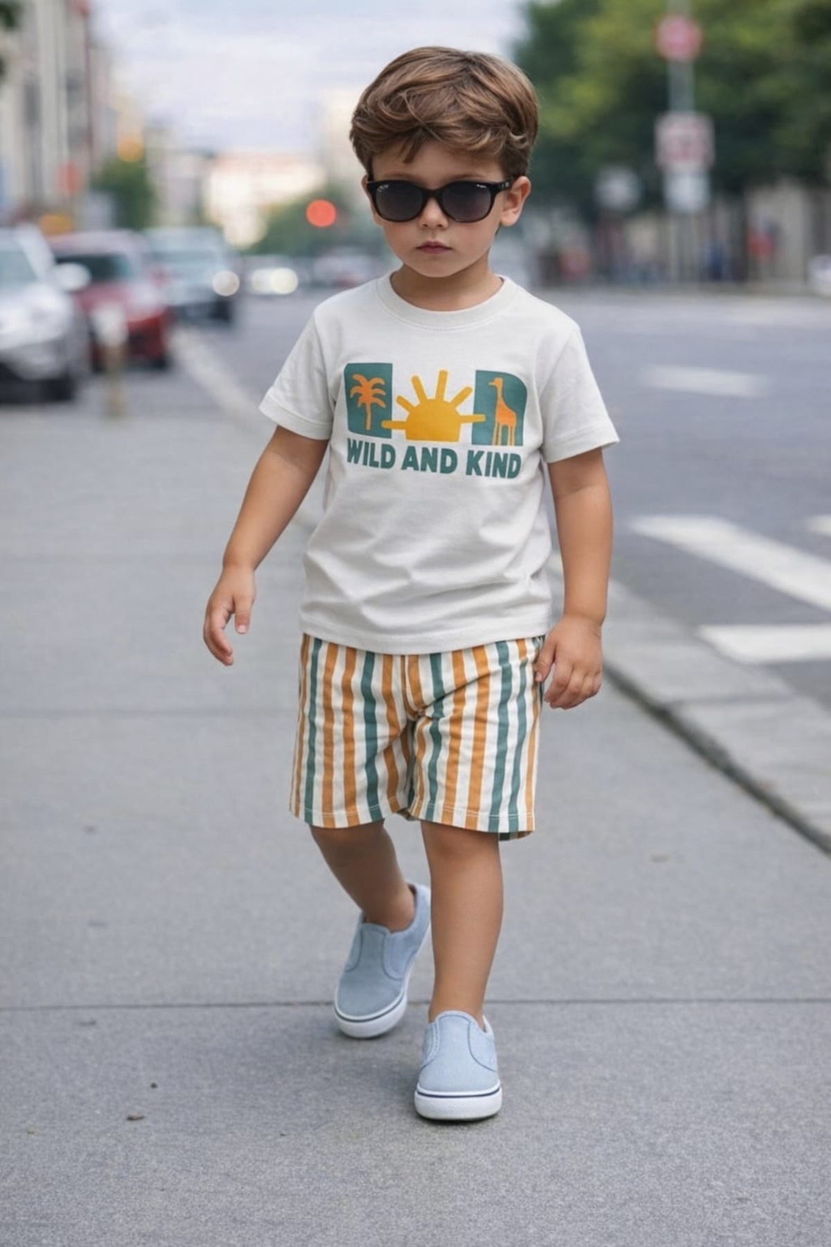 ciklet kids Boy's Summer Top and Bottom Two-Piece Set