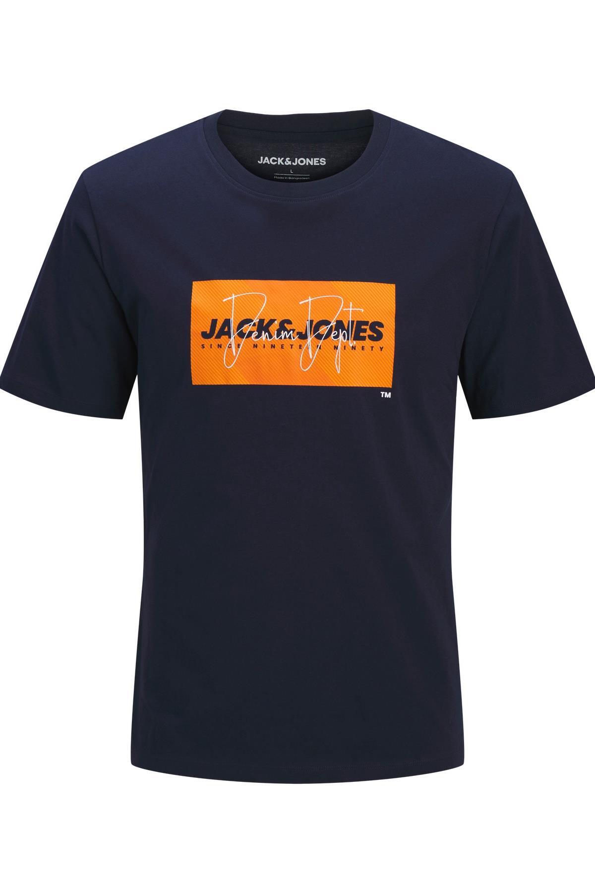 Jack & Jones  Erkek Gögüs Logo Baskili Tisört - Cole - Görsel 8