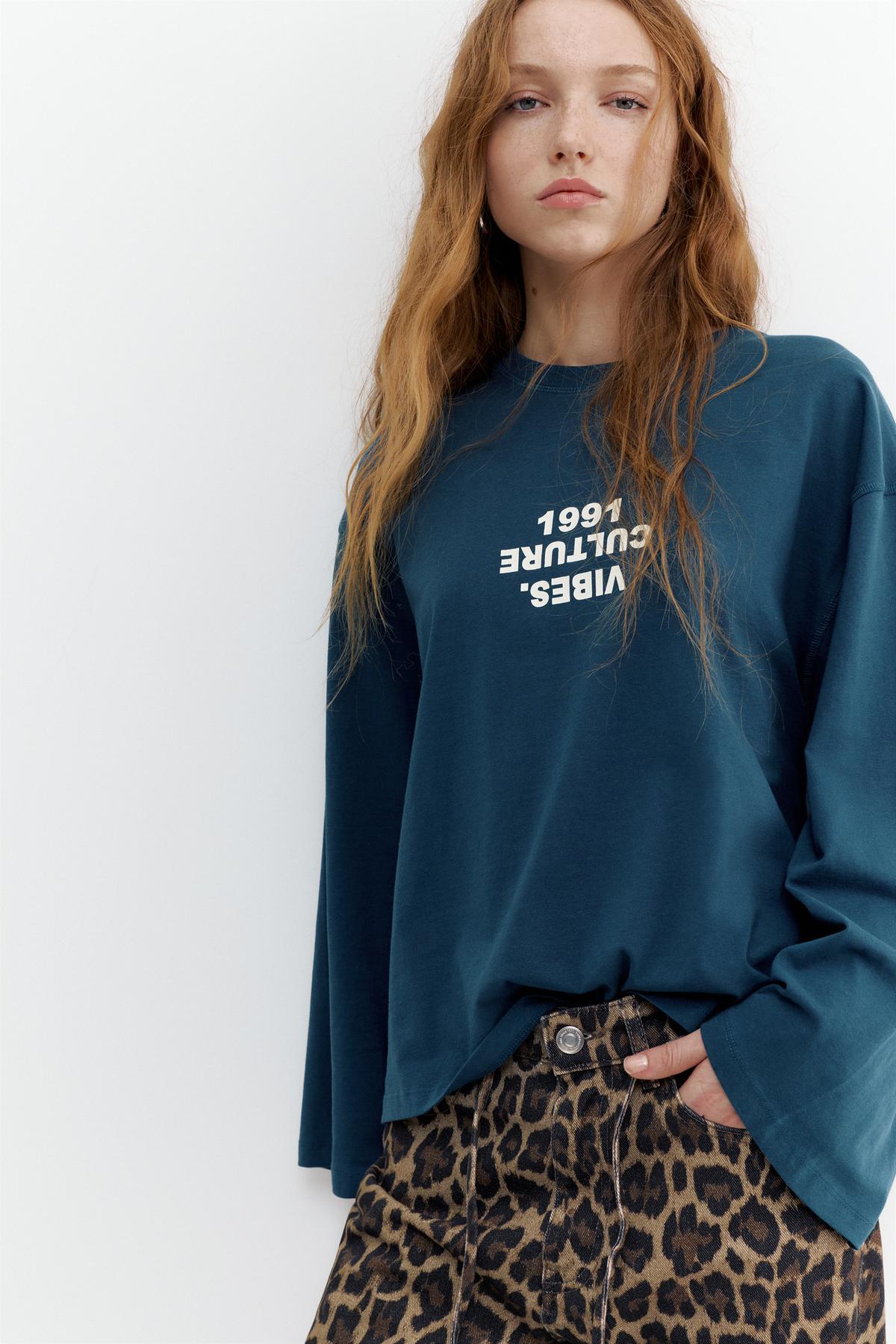 Pull & Bear  Street Culture grafik tişört - Görsel 5