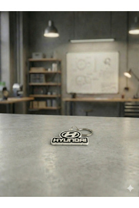 Hyundai Logolu 3D Baskı Tasarım Anahtarlık - Petek Dokulu & Dayanıklı PLA