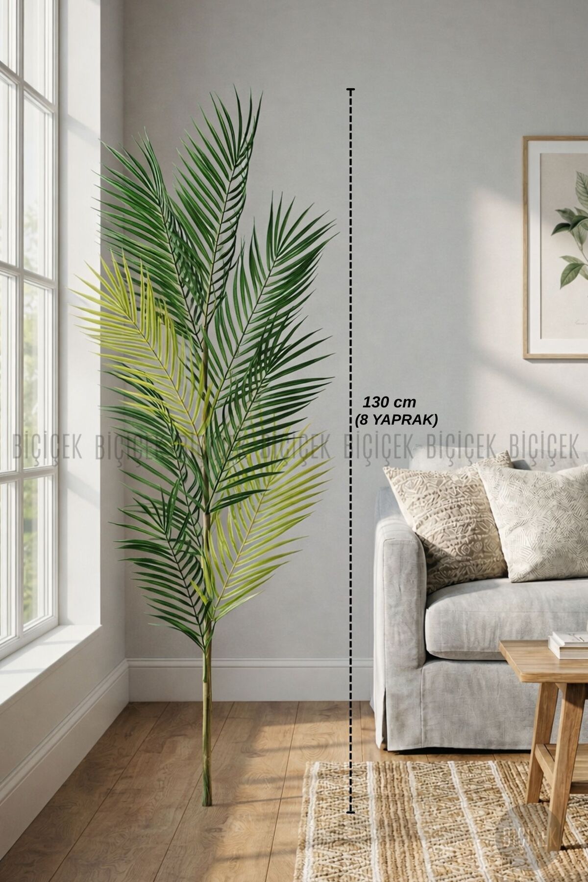 SPARE AREKA BRANCH 130CM 8 LEAVES AND 2KG DECORATIVE STONE