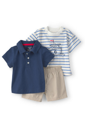 Carter's Erkek Bebek Body Şort Set 3 Ay-24 Ay Mavi