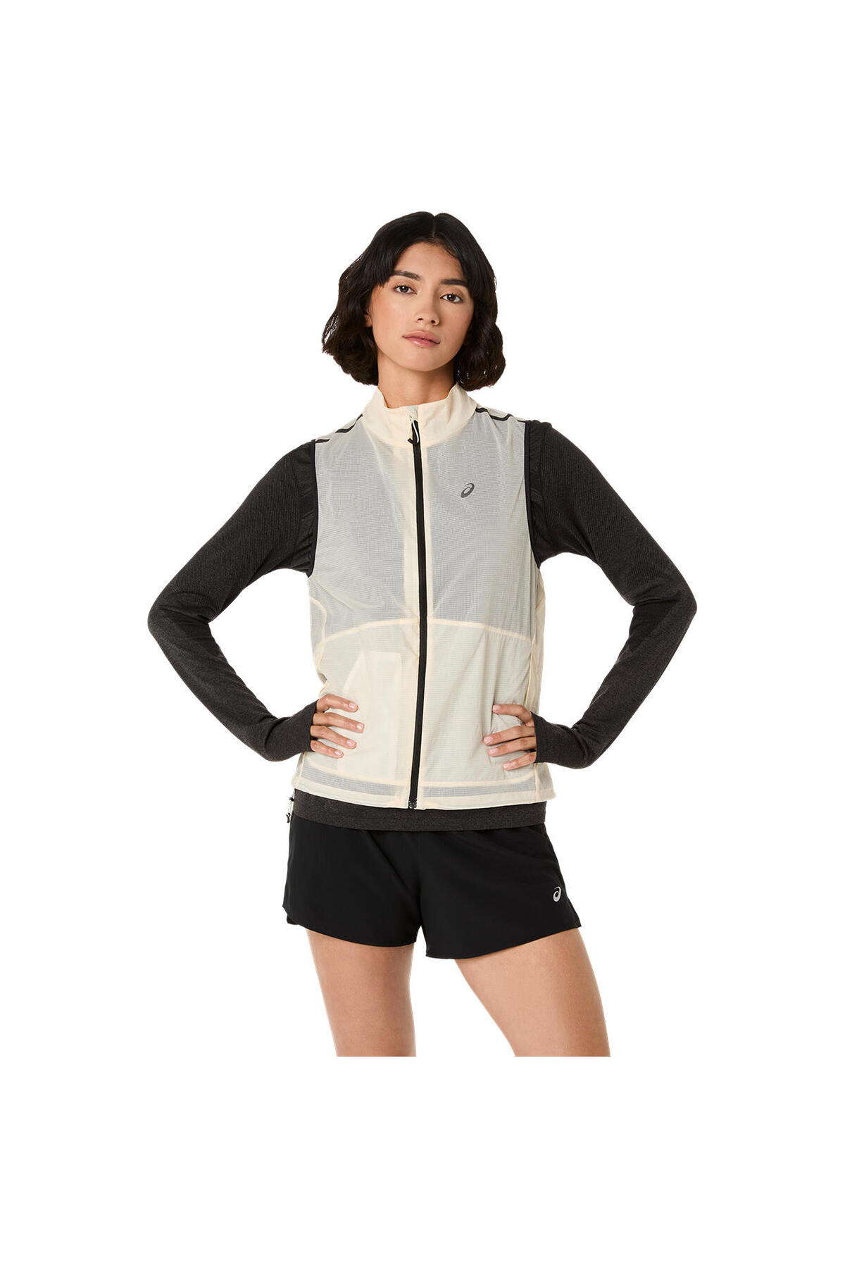 Asics METARUN PACKABLE GILET Kadın Cream/Black Yelek 2012C974-100