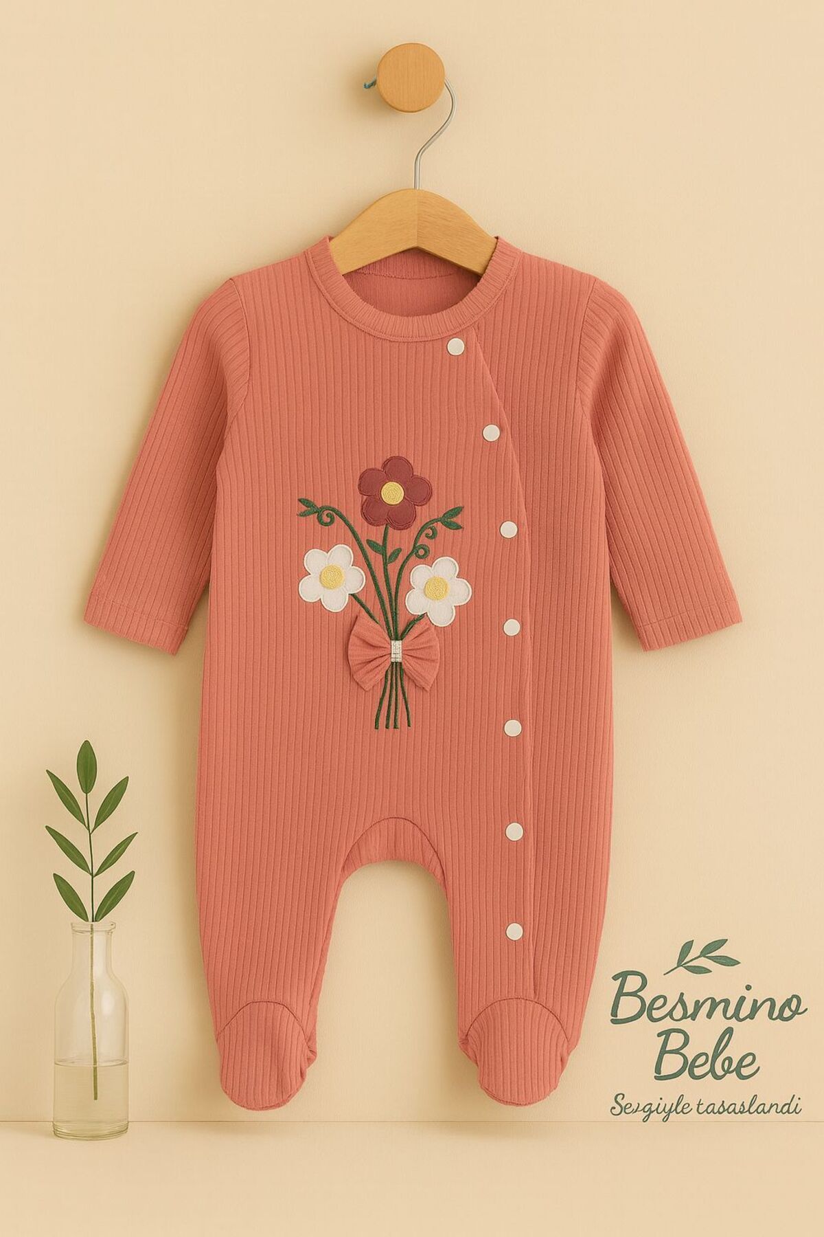 GIRLS JUMPSUIT FLORAL EMBROIDERY