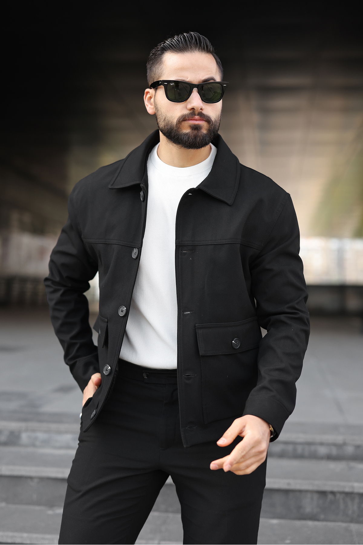 BASEL.CO  Torba Cepli Düğmeli Mevsimlik Ceket - Görsel 2