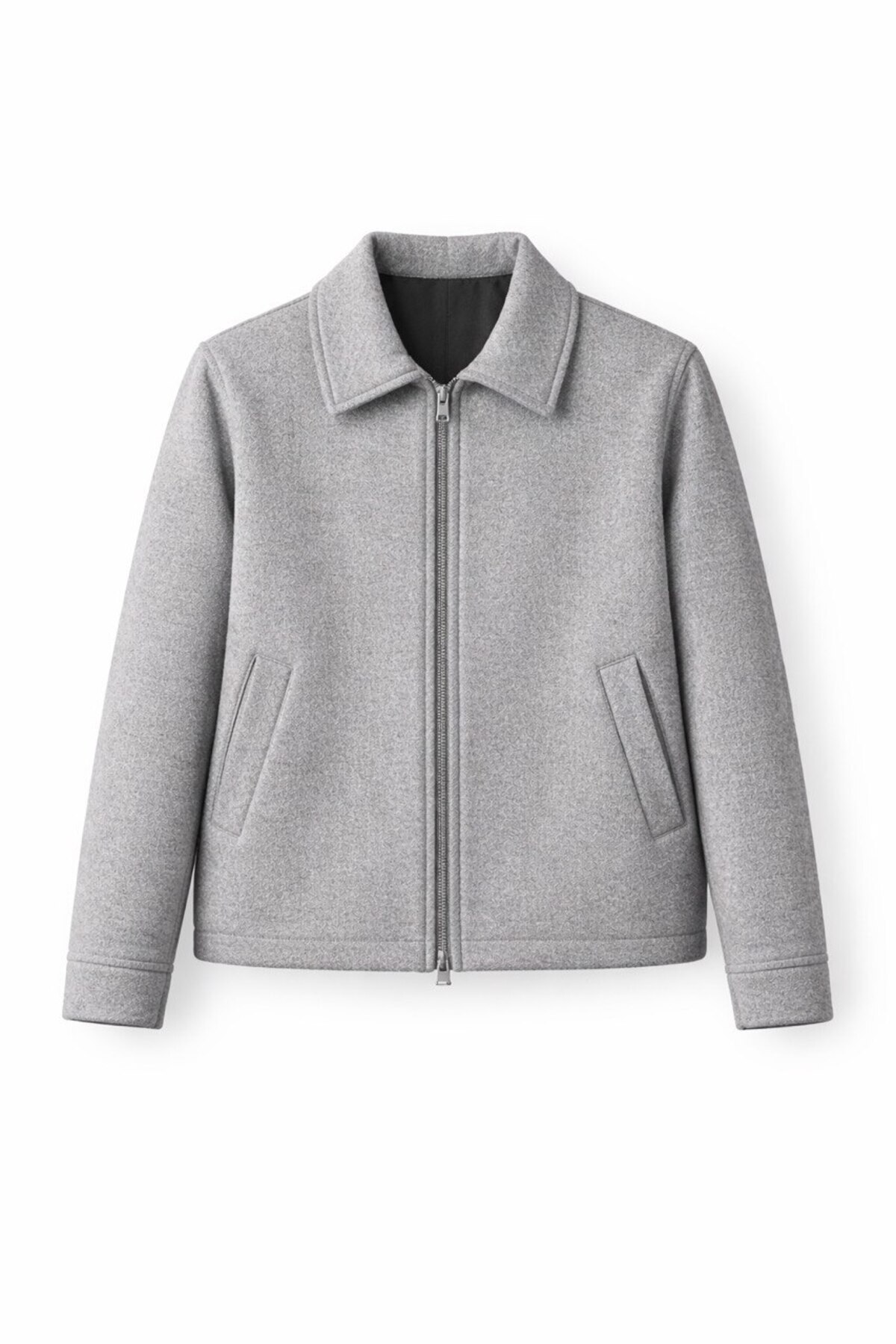 BASEL.CO Premium Çift Fermuar Detaylı Kaşe Ceket - Cool & Comfort Tasarım