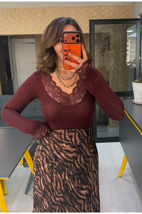 MEHTAP TURHAN Pure Dantel Detaylı Bluz