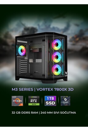 OEM Amd Ryzen 7 7800X 3D |RTX5070|32GB Ram|1 Tb SSD 7300/6000 Mb/s|240 mm Sıv...