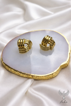 ANKA JEWELLRY Gold Düğüm Model Kadın Küpe