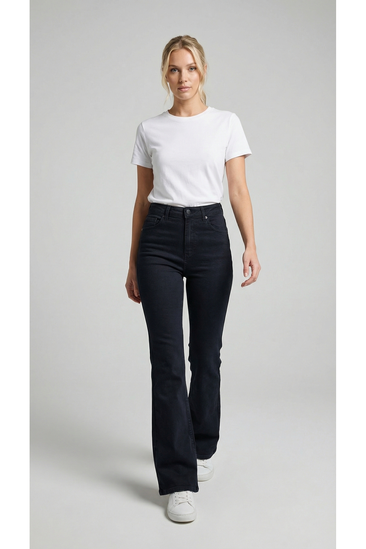 ENZİM JEANS  Kadın Süper Yüksek Bel Bootcut / İspanyol Paça Jean Pantolon - Görsel 2