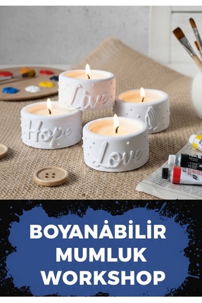 LadyBug Store Boyanabilir Workshop Mum Seti (Kendi mumunu yarat)
