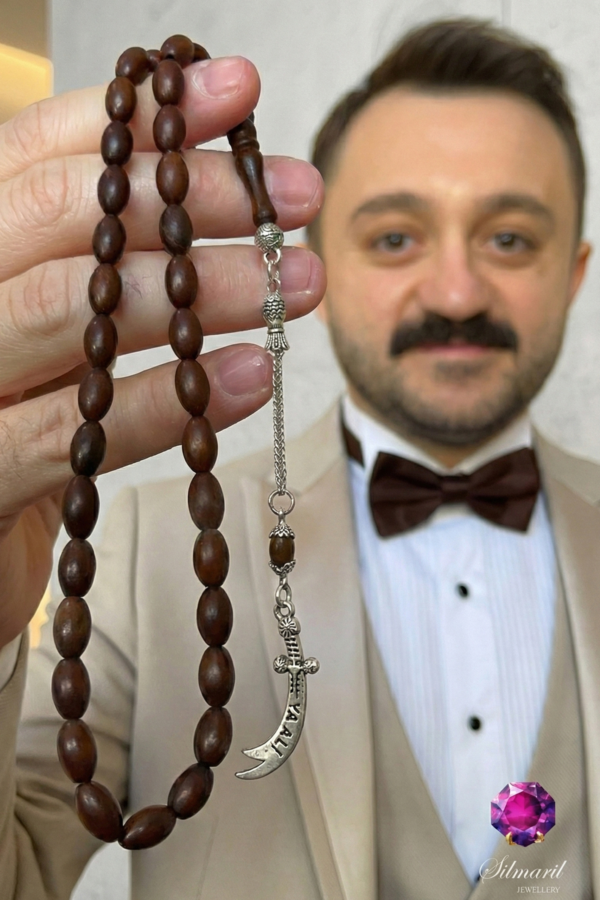 YA ALİ Yazılı Zülfikar Püsküllü Kuka Tespih – Premium Erkek Tesbih Lüks Hediye