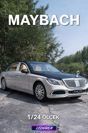 L'eDoren Beyaz Renkli Mercedes Maybach S600 1/24 Diecast Koleksiyon Maket Mod...