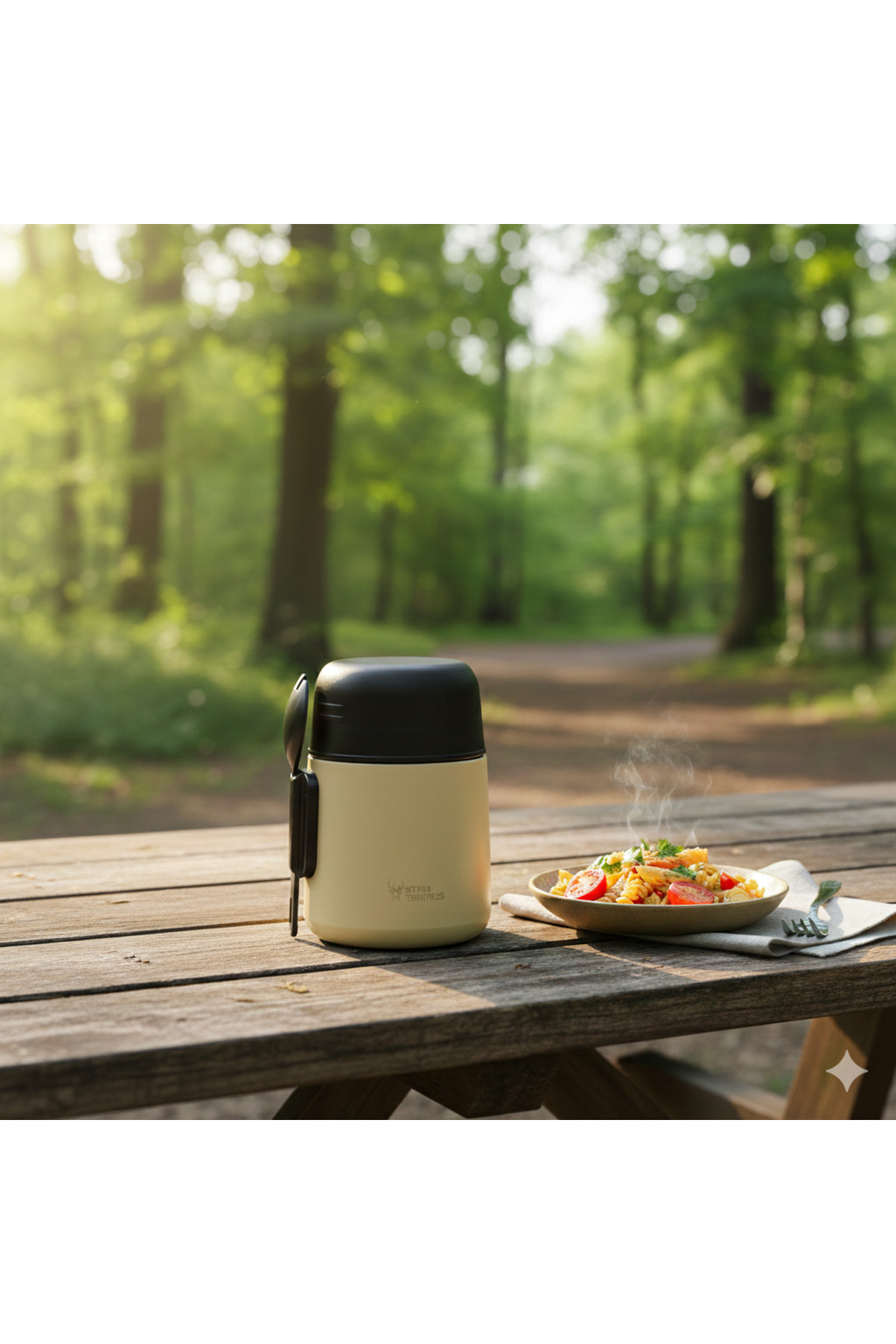 Star Termos Thermbox Paslanmaz Çelik Yemek & Mama Termosu 500 ml - BPA Free - Çatal Kaşık Aparatlı - Sızdırmaz fotoğrafı 2 (önizleme)