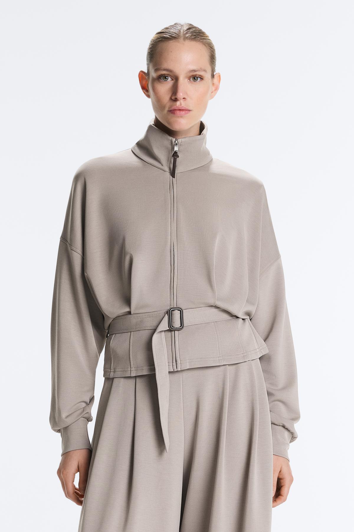 Modal soft touch corset belt jacket