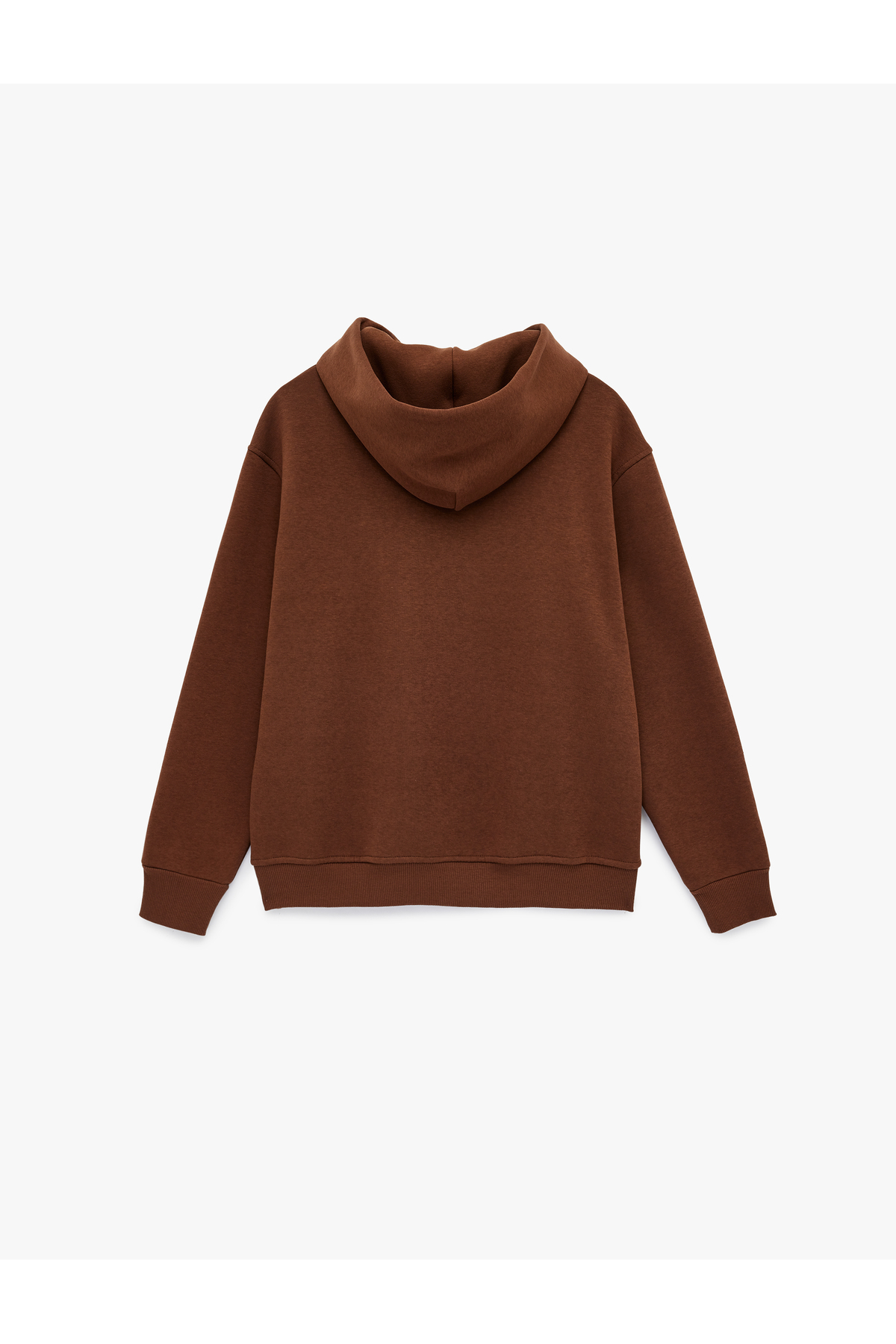 Koton Üç İplik Şardonlu Uzun Kollu Kapüşonlu Basic Sweatshirt görsel 4