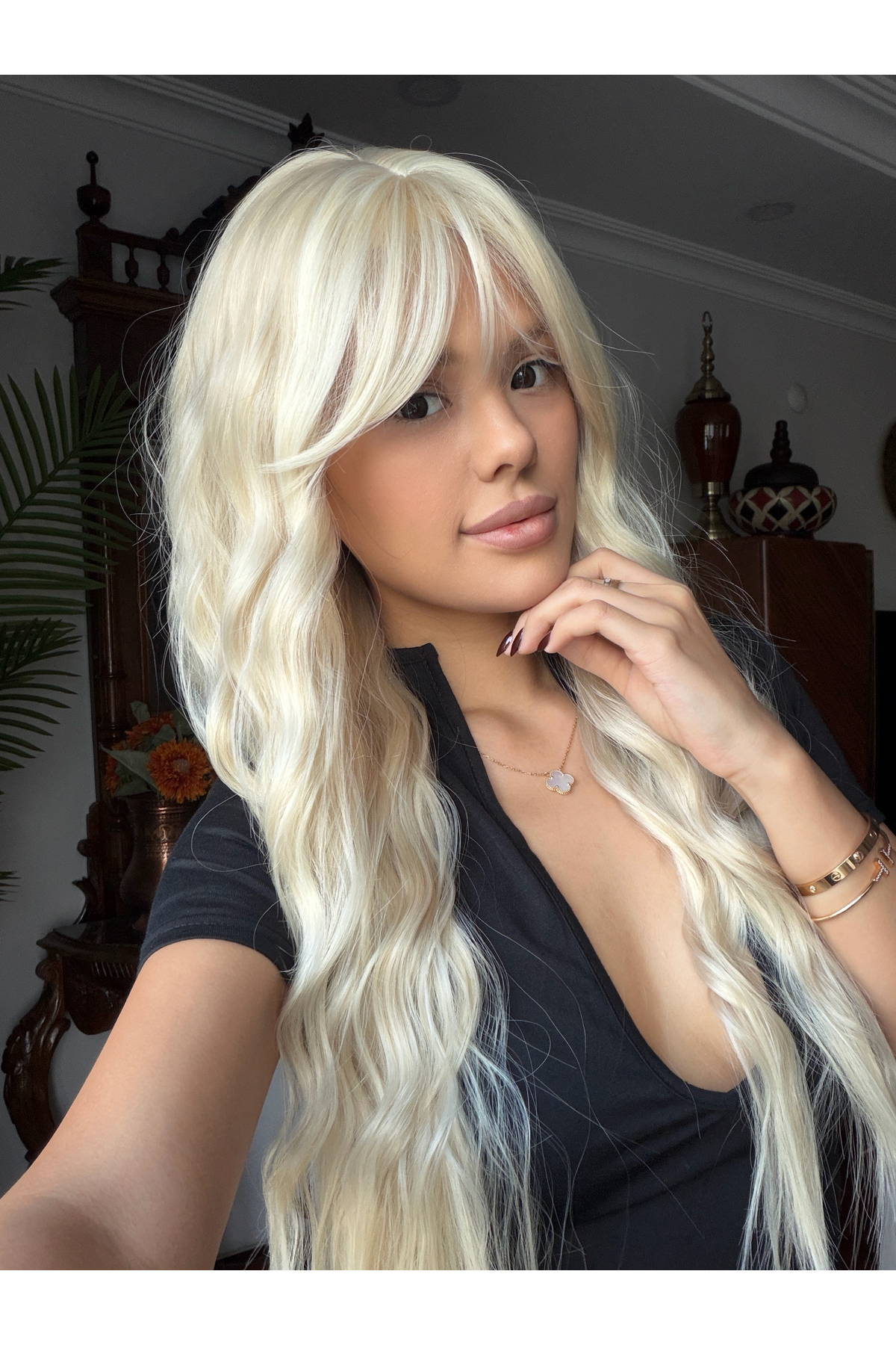 Luxury Vip Platinum Water Wavy Riveted Series Wig