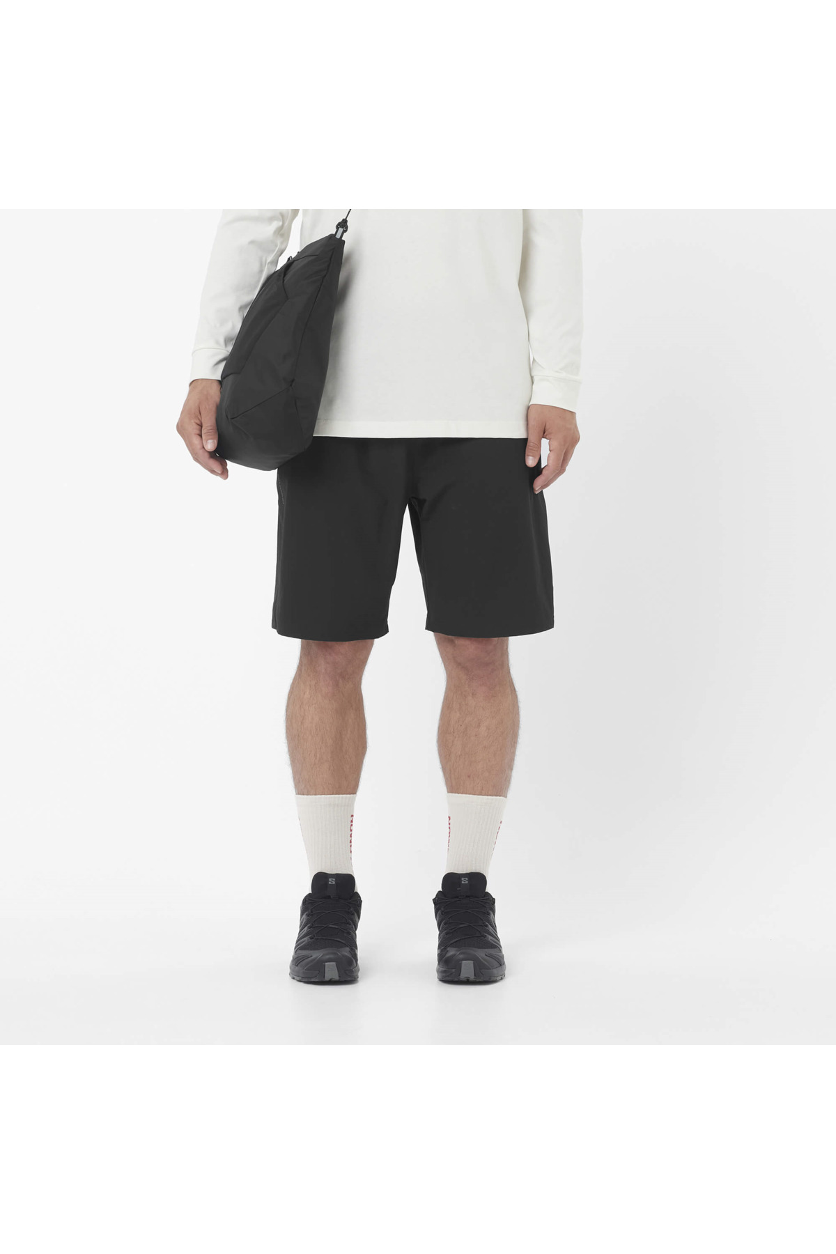 شلوارک مردانه WAYFARER EASE 2.0 مخصوص فضای باز، مشکی تیره LC2747200 سالومون شورت ورزشی Salomon