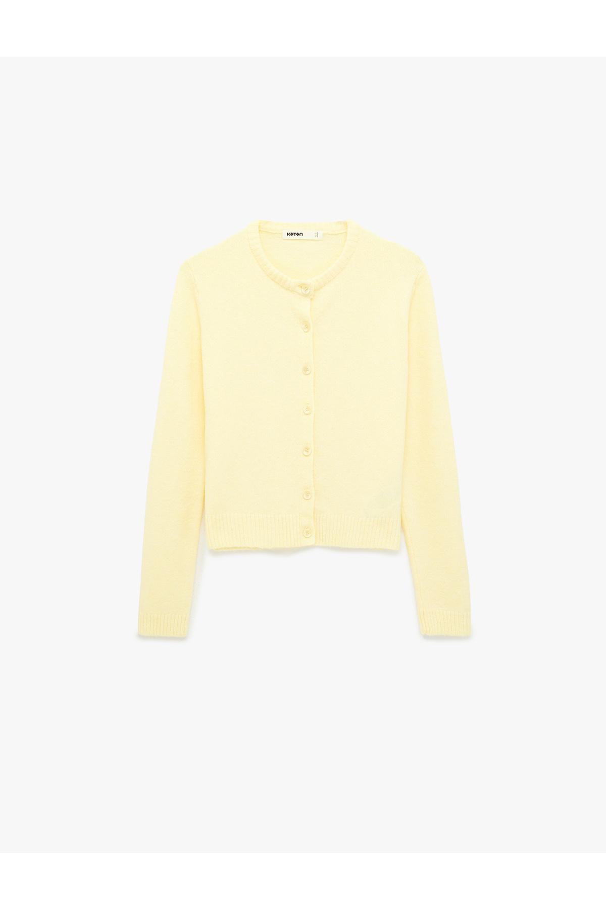 Koton  Uzun Kollu Bisiklet Yaka Düğmeli Triko Hırka - Görsel 2