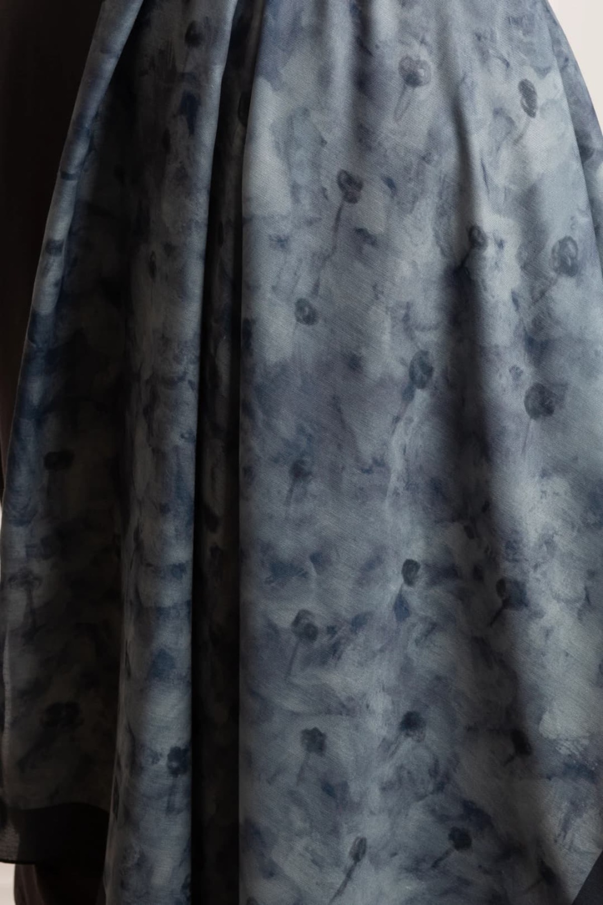 Remote Garden Patterned Soft Shawl - Blue