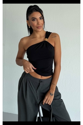 hat craft Kadın Bluz,tek kol,gold toka detaylı,sendy kumaş,şık ve rahat kalıp.