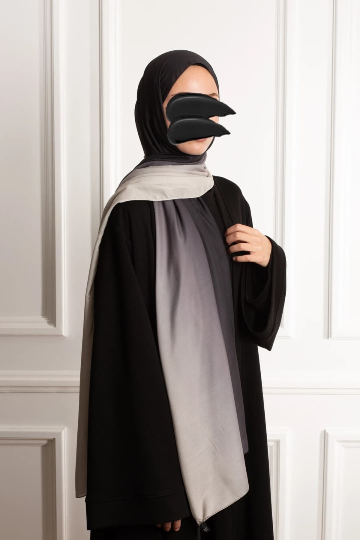 Gradient Soft Shawl - Black