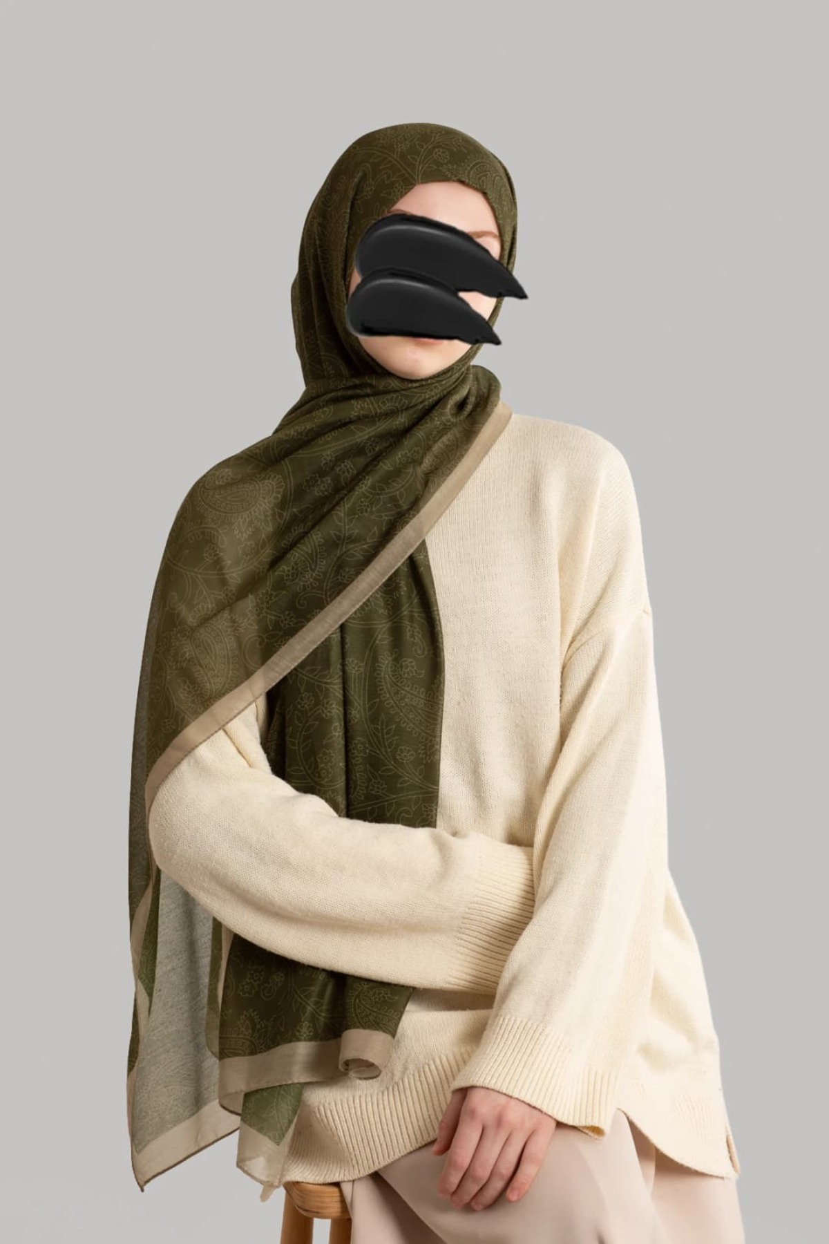 Mystic Texture Patterned Cotton Shawl - Leaf Green