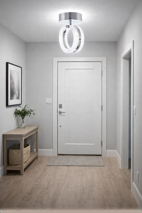 Turanconcept Ecrin Tekli Plafonyer Modern Led Avize Kristal Görünüm Beyaz Işı...