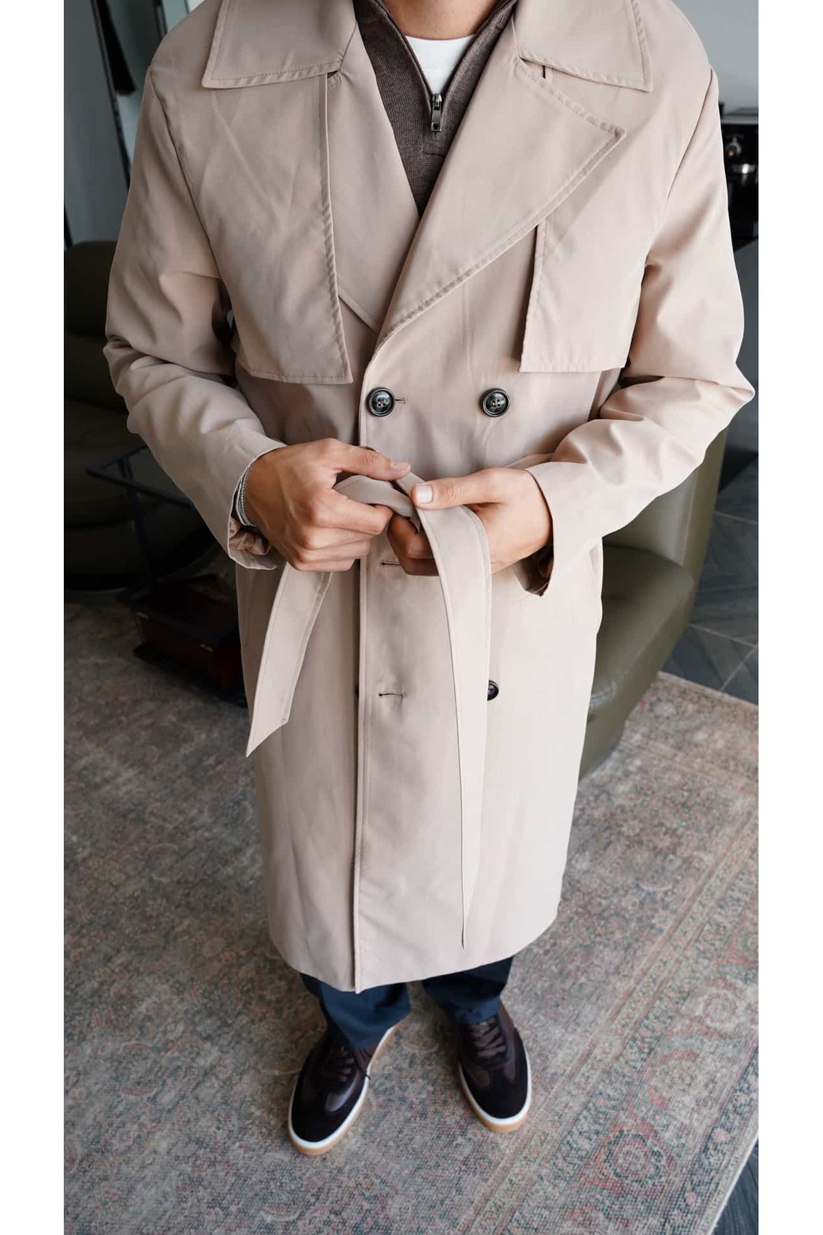 Atelier Old Money  Classic Belted Trench Coat FW5823 - Görsel 2