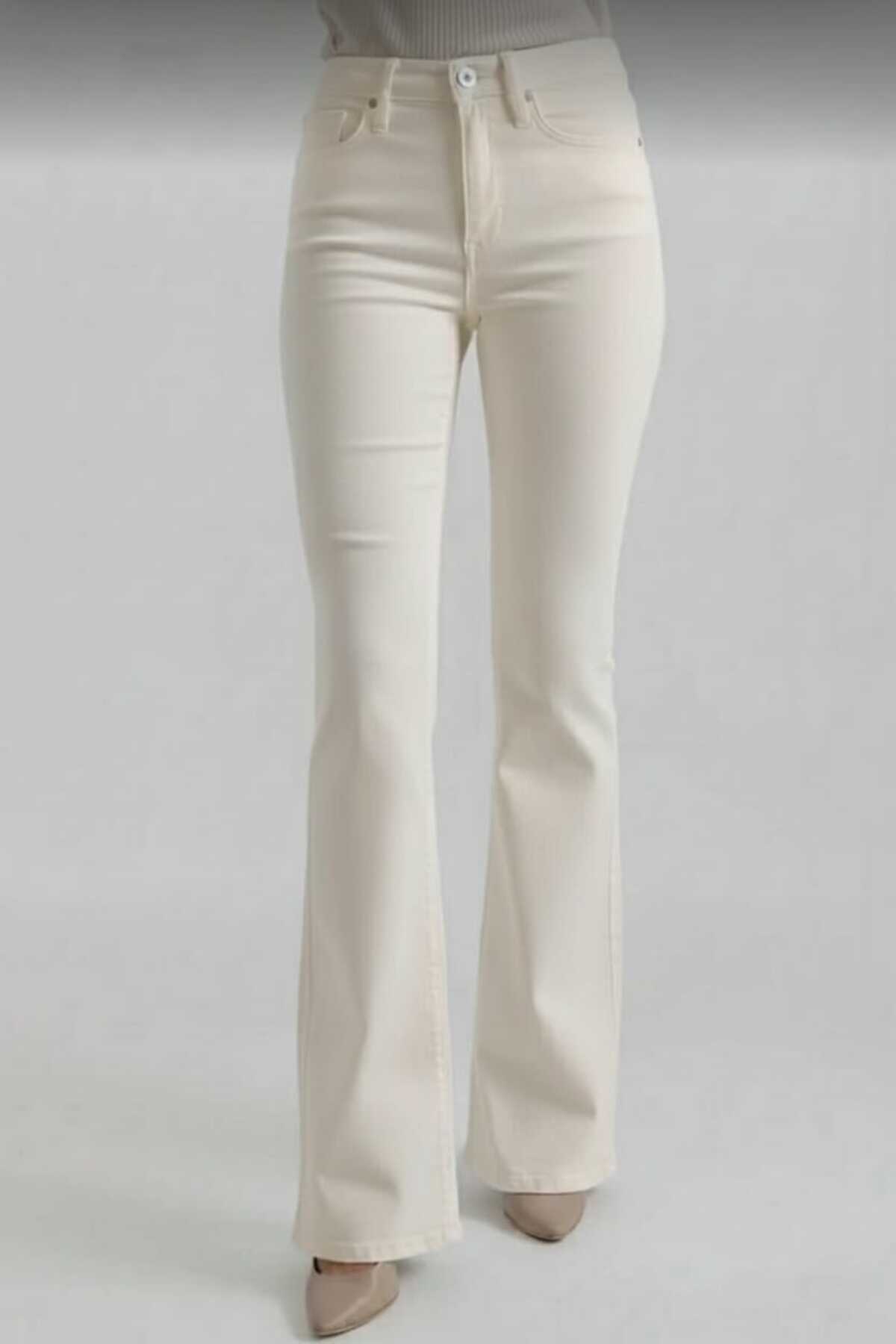 Women's White Spandex Jeans High Waist Jeans