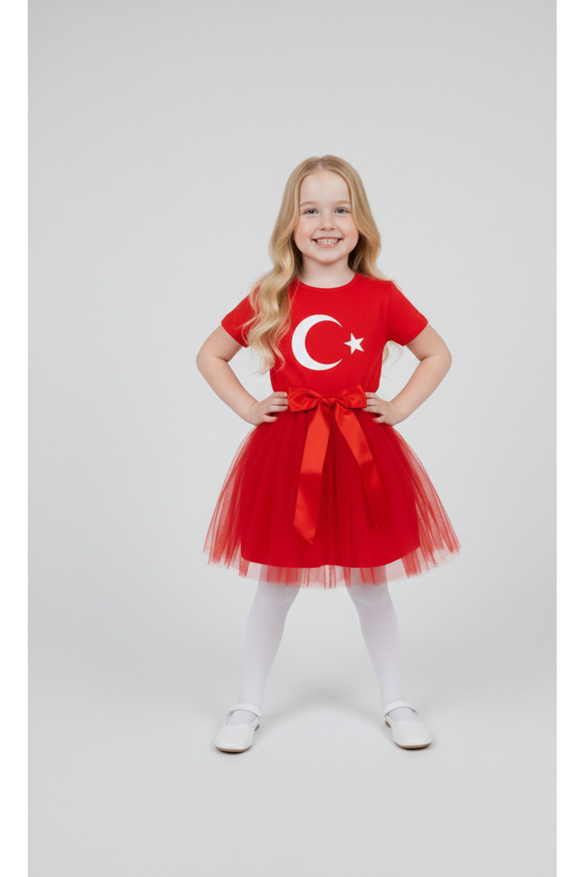 Girls April 23 October 29 Showwear Costume Tutu Skirt Short Sleeve AYYILDIZ T-Shirt Set